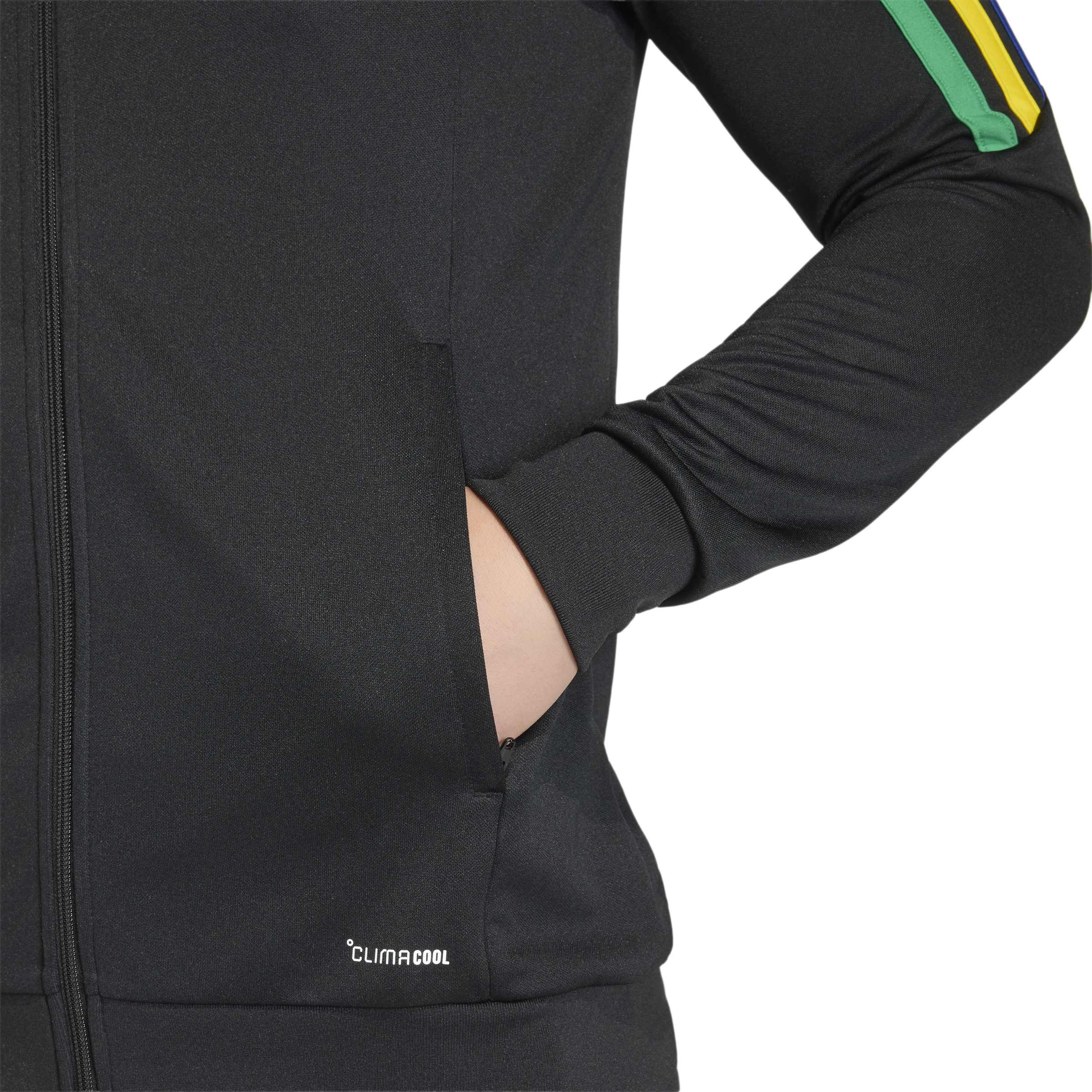 Jaqueta Adidas masculina preta vista frontal para seção Vai Servir